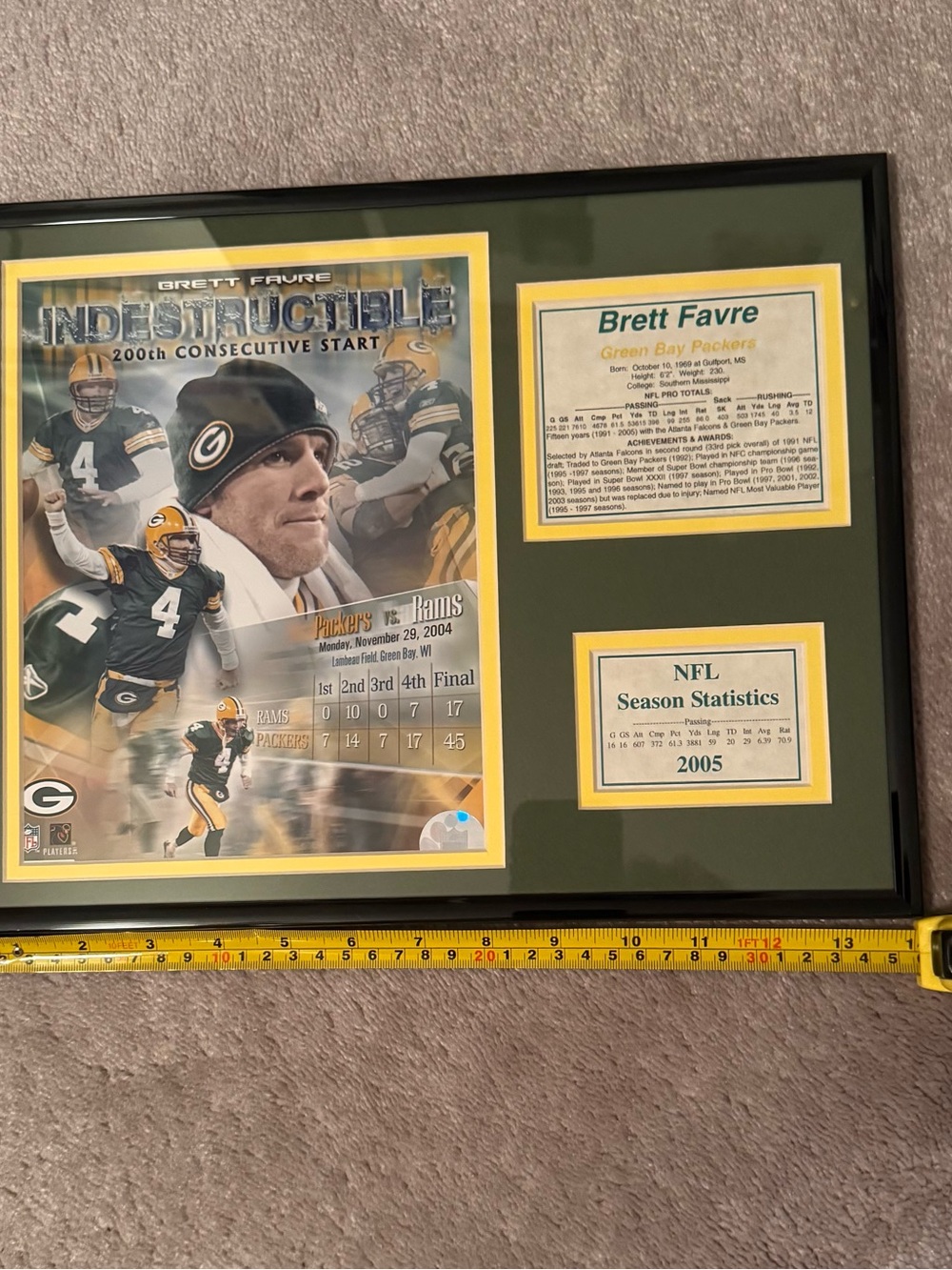 Vintage Brett Favre Indestructible Framed Print